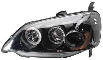 Honda Civic 2DR & 4DR Anzo Projector Headlights - with Halo Black - 121055