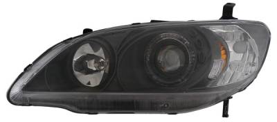Honda Civic 2DR & 4DR Anzo Projector Headlights - with Halo Black - 121059