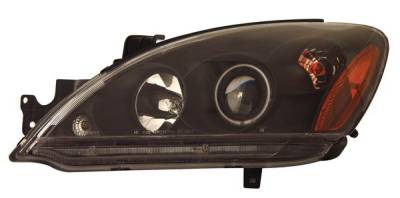 Mitsubishi Lancer Anzo Projector Headlights - with Halo - CCFL - Black - 121102