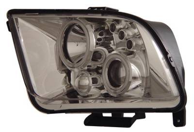 Ford Mustang Anzo Projector Headlights - with Halo - Chrome & Clear with Amber Reflectors - 121162