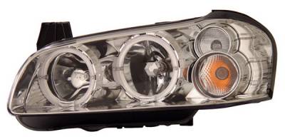 Nissan Maxima Anzo Headlights - Chrome & Clear with Halos - 121202