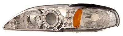 Ford Mustang Anzo Projector Headlights - Chrome Clear with CCFL Halos - 1PC - 121203