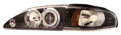 Ford Mustang Anzo Projector Headlights - Black Clear with CCFL Halos - 1PC - 121204