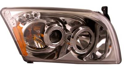 Dodge Caliber Anzo Projector Headlights - Chrome & Clear Halos - CCFL - 121213