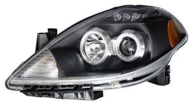 Nissan Versa Anzo Projector Headlights - Black with Halos - CCFL - 121240