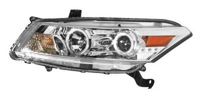 Honda Accord 2DR Anzo Projector Headlights - Halo Chrome & Clear Amber- CCFL - 121249
