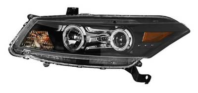 Honda Accord 2DR Anzo Projector Headlights - Halo Black Clear Amber - CCFL - 121258