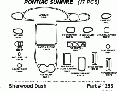 Sherwood - Pontiac Sunfire Sherwood 2D Flat Dash Kit - Image 5