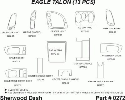 Sherwood - Eagle Talon Sherwood 2D Flat Dash Kit - Image 5