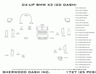 Sherwood - BMW X3 Sherwood 2D Flat Dash Kit - Image 5