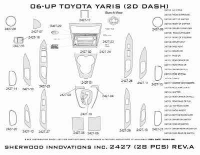 Sherwood - Toyota Yaris Sherwood 2D Flat Dash Kit - Image 5
