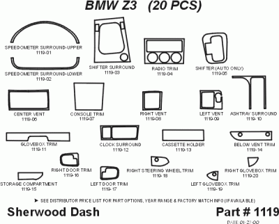 Sherwood - BMW Z3 Sherwood 2D Flat Dash Kit - Image 5
