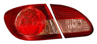 Toyota Corolla Anzo LED Taillights - Red & Clear - 4PC - 321190