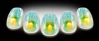 Recon Super White Cab Lens with Chrome Base Wiring and Amber LED