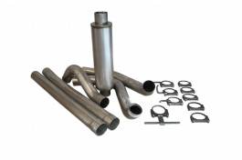 Ford F250 Bully Dog Single Turbo Back Exhaust Kit with Tip - Aluminized Steel - 81010