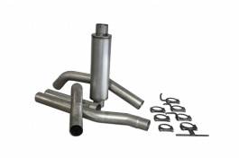 Ford F250 Bully Dog Single Cat Back Exhaust Kit with Tip - Aluminized Steel - 81444