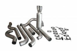 GMC Sierra Bully Dog Dual Turbo Back Exhaust Kit with Tip - Aluminized Steel - 83222