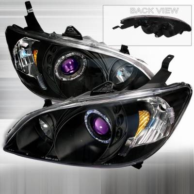 Honda Civic Custom Disco Black Projector Headlights - 2LHP-CV04JMB-KS