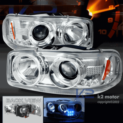 GMC Sierra Custom Disco Chrome Projector Headlights - 2LHP-DEN01-YD