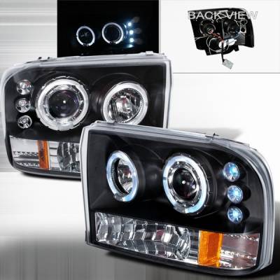 Ford F250 Custom Disco Projector Headlight - LED - 2LHP-F25099JMB-TM