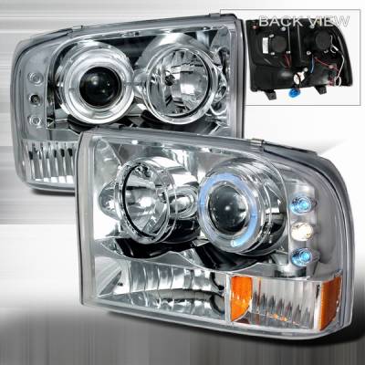 Ford F250 Custom Disco Projector Headlight - LED - 2LHP-F25099-YD