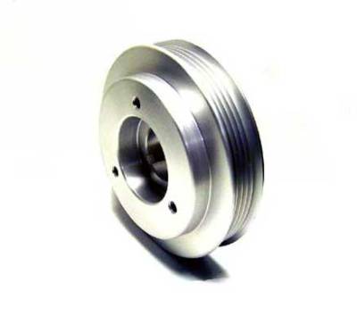 Auto Specialties Crank Pulley with 25 Percent Reduction - Hard Clear Aluminum - 840096