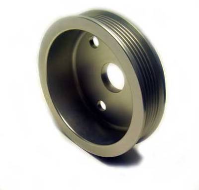 Auto Specialties Crank Pulley with 20 Percent Reduction - Hard Clear Aluminum - 840104