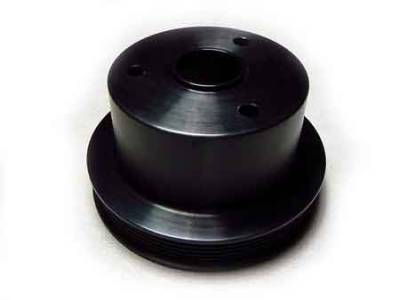 Auto Specialties Crank Pulley with 25 Percent Reduction - Full Charge 750 RPM - Hard Black Aluminum - 846200