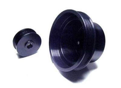 Auto Specialties Crank Pulley with 25 Percent Reduction - Full Charge 950 RPM - Hard Black Aluminum - 846201