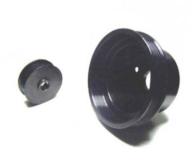 Auto Specialties Crank Pulley with 25 Percent Reduction - Full Charge 950 RPM - Hard Black Aluminum - 846284