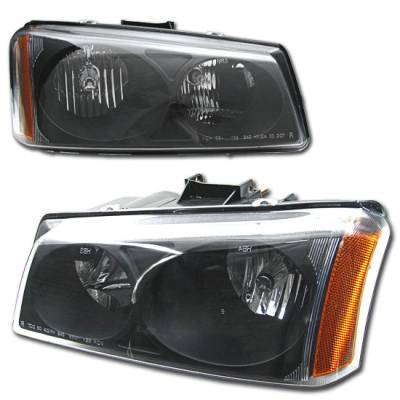 JDM Black Crystal Headlights With Amber