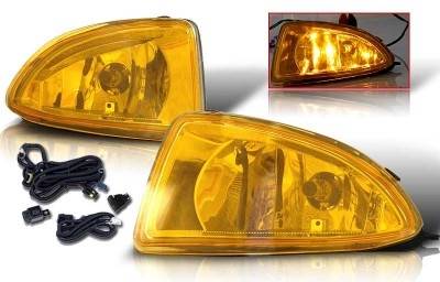 Honda Civic WinJet OEM Fog Light - Yellow - Wiring Kit Included - WJ30-0033-12