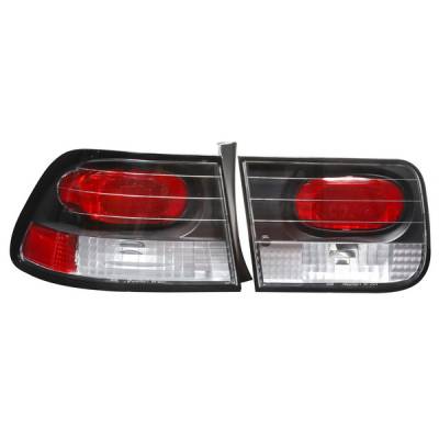 Honda Civic 2DR APC Euro Taillights with Black Housing - 404152TLB