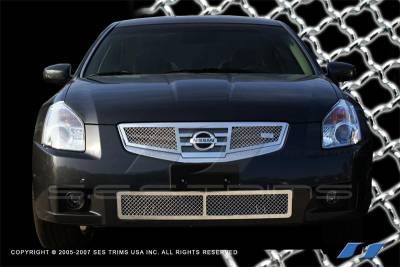 SES Trim - Nissan Maxima SES Trim Chrome Plated Stainless Steel Mesh Grille - Top & Bottom - MG149A-B - Image 1