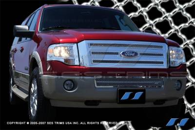 Ford Expedition SES Trim Chrome Plated Stainless Steel Mesh Grille - Top & Bottom - MG152A-B