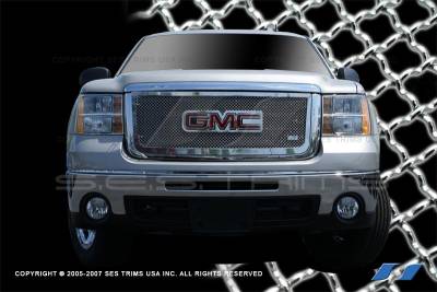 SES Trim - GMC Sierra SES Trim Chrome Plated Stainless Steel Mesh Upper Grille - MG163 - Image 1