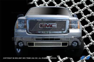 SES Trim - GMC Sierra SES Trim Chrome Plated Stainless Steel Mesh Upper Grille - MG163 - Image 2