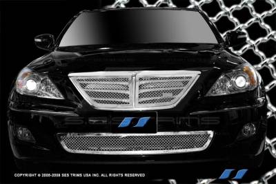 Hyundai Genesis SES Trim Chrome Plated Stainless Steel Mesh Grille - Top & Bottom - MG196A-B