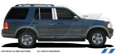 Lincoln Aviator SES Trim Pillar Post - 304 Mirror Shine Stainless Steel - without Keypad - 6PC - P101A