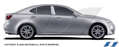 Lexus IS SES Trim Pillar Post - 304 Mirror Shine Stainless Steel - 6PC - P138