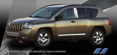 Jeep Compass SES Trim Pillar Post - 304 Mirror Shine Stainless Steel - 6PC - P219