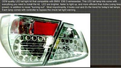 E90 LED Tail Chrome