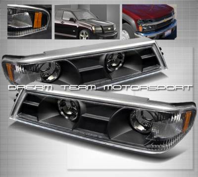 JDM Black Bumper Lights with Amber Corner