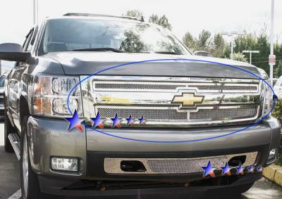 APS - Chevrolet Silverado APS Wire Mesh Grille - Upper - Stainless Steel - C75766T - Image 1