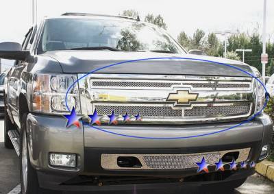 Chevrolet Silverado APS Wire Mesh Grille - Upper - Stainless Steel - C75766T
