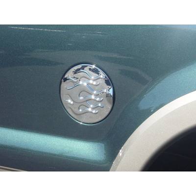Ford F150 V-Tech Fuel Door Cover - Flame Style - Chrome - 1377975