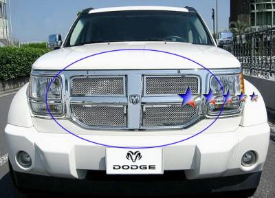 Dodge Nitro APS Wire Mesh Grille - Upper - Stainless Steel - D76473S