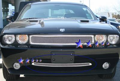 APS - Dodge Challenger APS Wire Mesh Grille - Bumper - Stainless Steel - D76608T - Image 1