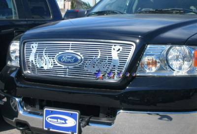 Ford F150 APS Symbolic Grille - Honeycomb with Logo Opening - Upper - Aluminum - F25727B