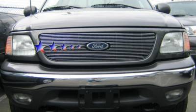 Ford F150 APS Billet Grille - Bar Style with Logo Opening - Upper - Aluminum - F65723A